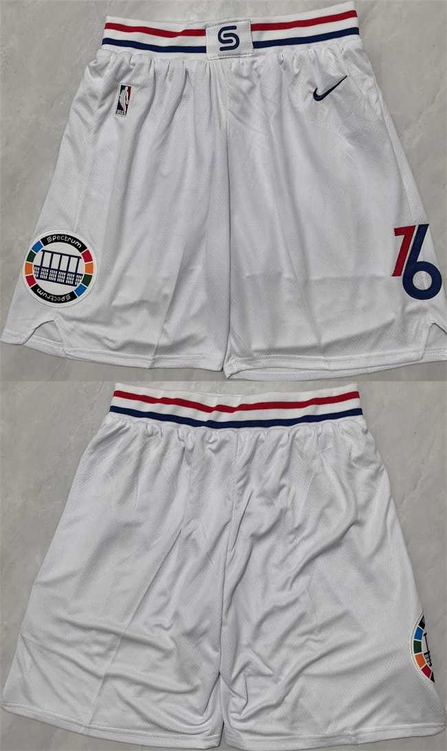 Mens Philadelphia 76ers White Shorts